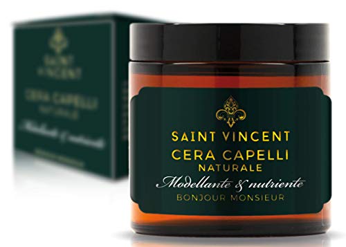 Cera Capelli Uomo BIO - SAINT VINCENT | Naturale, Modellante, Nutriente e Ristrutturante, 60 ml | MADE IN ITALY