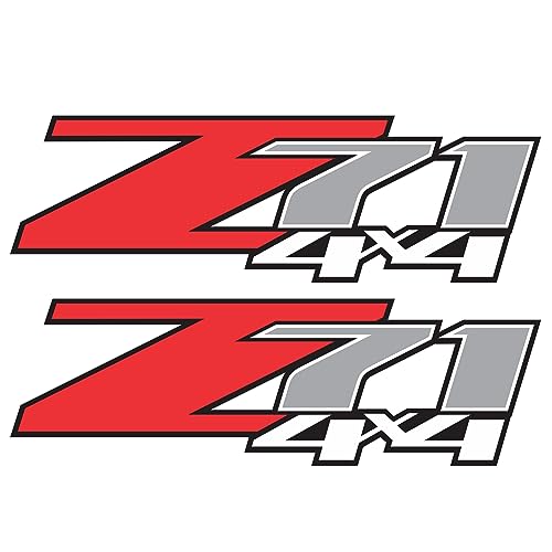 Image of GOLD HOOK Z71 4x4 Decals Compatible with Chevy Silverado 1500 2500 3500 HD GMC Sierra 2007-2013 - Bed Side Replacement Vinyl Graphics - Set of 2 (Diamond)