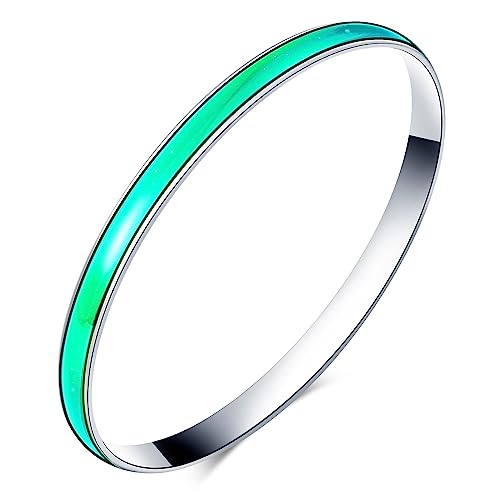 MicVivien Liga pulseira de temperatura mudança de cor, pulseira de estado de ânimo, jóias presentes para mulher menina, Metal metal Resina epóxi, No Gemstone