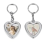 Jovivi Custom Photo Keychain Personalized Double-Sided Picture Heart Dog Tag Keyrings for Men Women...