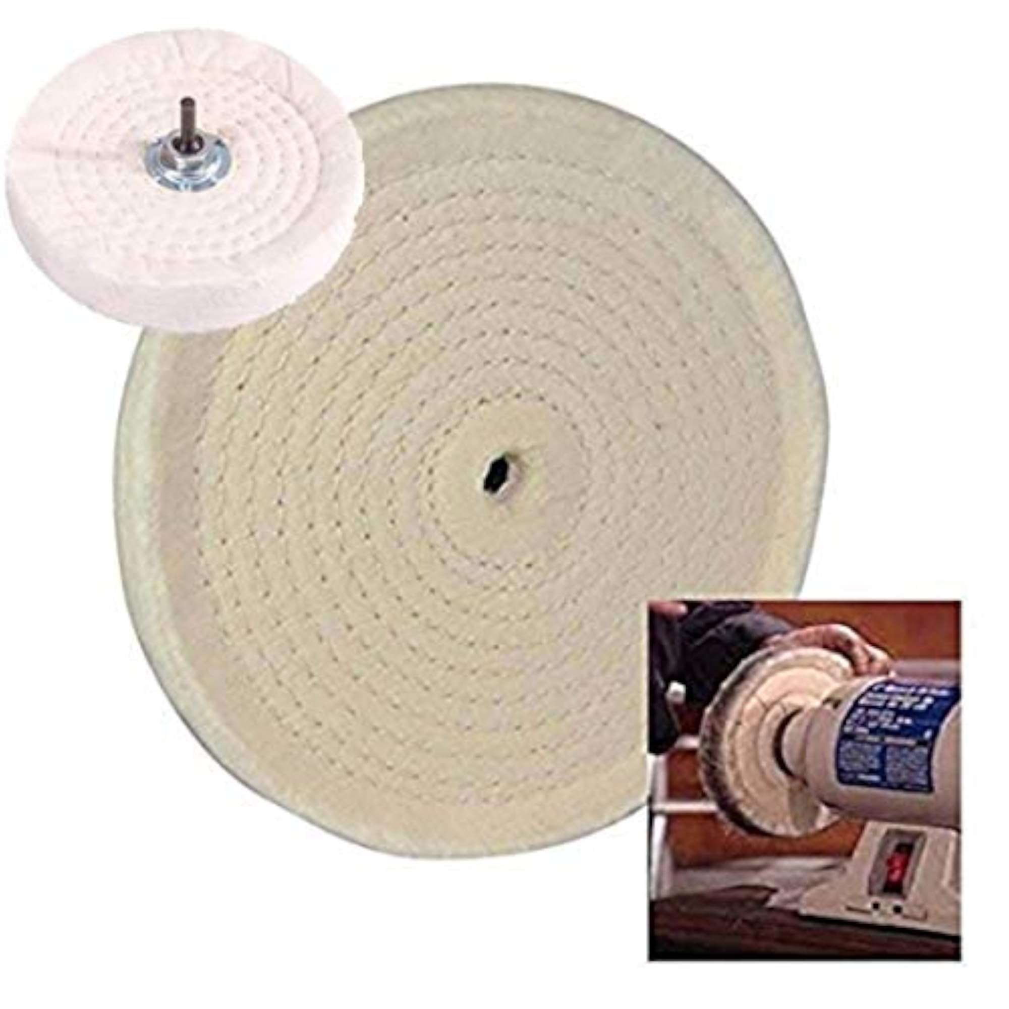 No 2, 6-inch Extra Thick Cotton Buffing Wheel