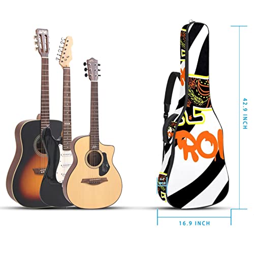 Housse imperméable pour guitare acoustique avec double bandoulière et poche Motif lignes, Multicolore 09, 42.9×16.9×4.7… - Les Beatles, Paul McCartney, John Lennon, RIngo Starr, George Harrison Housse imperméable pour guitare acoustique avec double bandoulière et poche Motif lignes, Multicolore 09, 42.9x16.9x4.7… – Image 6