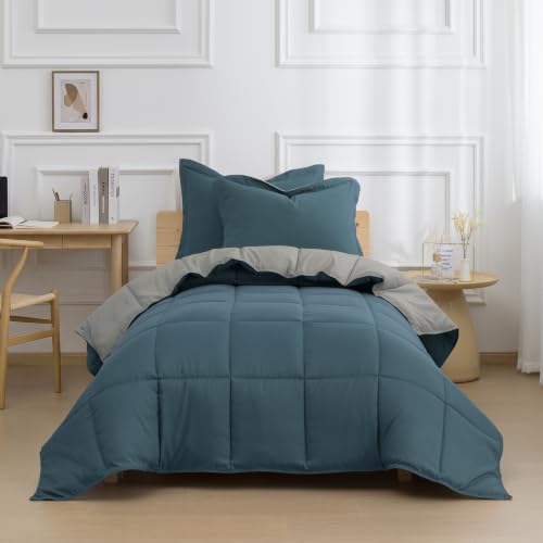 HIG 3pc Dusty Blue Twin/Twin XL Bedding Comforter Set Duvet Insert Blanket