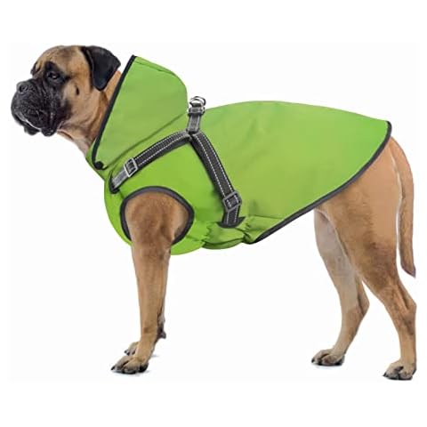 Oslueidy Hunde Regenmantel mit Geschirr Cover