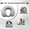 Egret Memory Foam Nackenhörnchen für Reisen - Ergonomische Unterstützung für Kopf, Nacken & Kinn - Super Leicht Nackenkissen für Flugzeug, Auto, Büro(Grau)