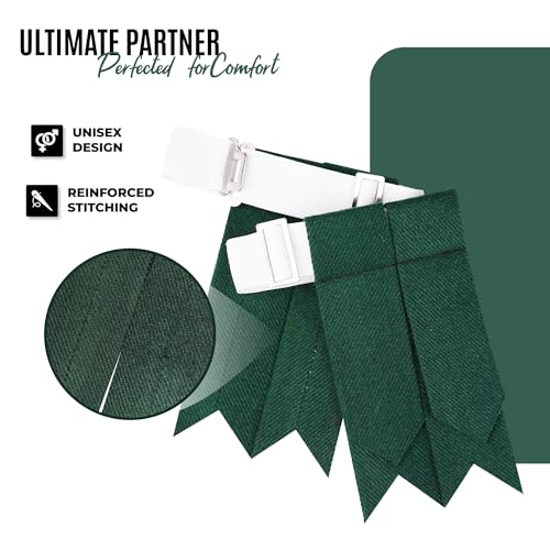 EZE Kilt Flashes for Men with Heavy Buckle Adjusters, Plain & Tartan Kilt Sock Flashes Acrylic Wool3