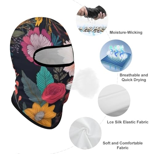 Balaclava para hombre, máscara para esquí y ciclismo, con diseño bohemio y floral, para invierno miniatura 3