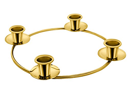 Advent Candle Holder for Advent Candles -Advent Ring for Tapper Candles - Advent Wreath Centerpiece Decorations Advent Season Décor - DIY Advent Wreath Candelabra (Gold Advent Candle Ring)