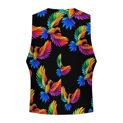 Phoenixes-Bird Men's Suit Vest Slim Fit Business Dress Party Pattern Waistcoat Vest Top4