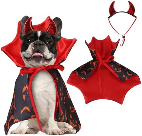 KOOLTAIL Dog Halloween Costume, Pet Vampire Cloak Cape Costume De...