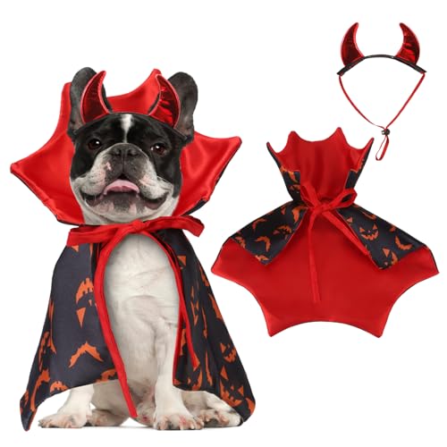 KOOLTAIL Dog Halloween Costume, Pet Vampire Cloak Cape Costume De...
