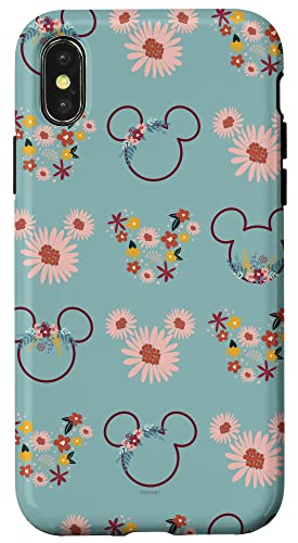 Coque iPhone X/XS Mickey et Daisy en fleurs pour smartphone Apple