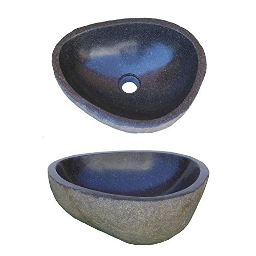 Naturstein-Waschbecken aus Flussstein-Findling, ca. 30 cm, Riverstone, Unikatauswahl möglich Cover