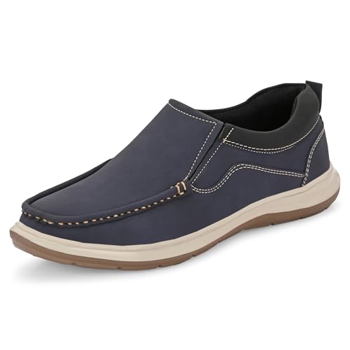 Image of Centrino Slip On Shoes for Man | Loafers for Men Stylish | Soft Cushioned Insole | Lightweight Comfortable Moccasins | Hand-Stitched Design | Casual Mens Loafer Shoes for All-Day Comfort (9785)