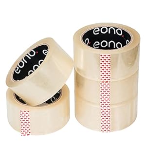 Amazon Brand – EONO Extra Strong Packing Tape – 5 Rolls of Clear Packaging Tape for Shipping, Moving Storage 48mm x 50m