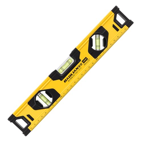 300mm Aluminium Alloy Spirit Level,High Precision, Thickened End Caps, Small Spirit Level, Mini Level with 3 Fully Readable Bubbles (0°/45°/90°)