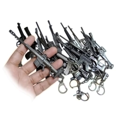 GULLI BULLI PUBG gun Keychain | BGMI keychan Style Metal gun Keychains, Black Color, Standard Size, for kids and its players (New-Any1)