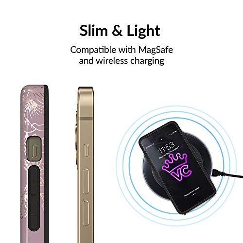 Velvet Caviar Case For Iphone 12 / Iphone 12 Pro [8Ft Drop Tested] W/Microfiber Lining (Floral Rose Gold, Purple) #TOP5