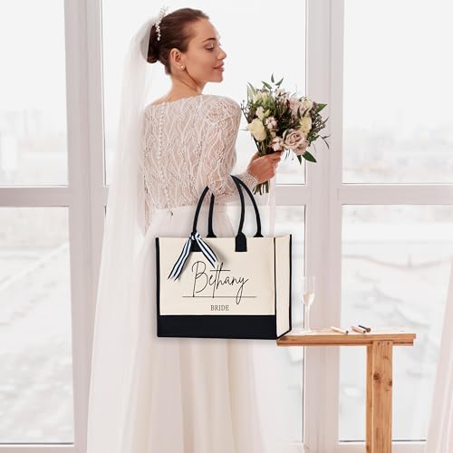 Bolso tote personalizado para novias y damas de honor miniatura 2