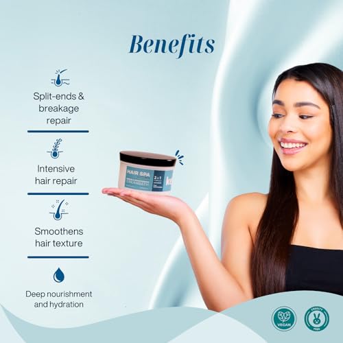 Image of Keywest Professional Hair Spa Cream - 500gm | 2in1 Formula Hair Repair + Hair Smoothening Creambath | Enriched with Aloe Vera Goodness