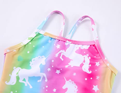Image of TENVDA Girl's One Piece Swimsuit Sparkle Sleeveless One-Piece Bathing Suits Swimwear for Kids 2-12 Years Old
