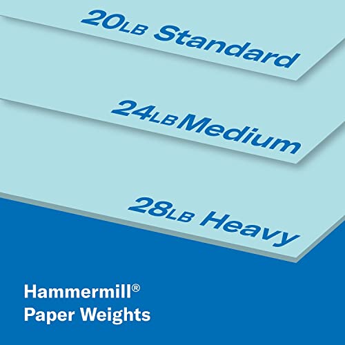 hammermill colored paper 20 lb blue printer paper 85 x 11-1 ream 500 sheets - made in the usa pastel paper 103309r