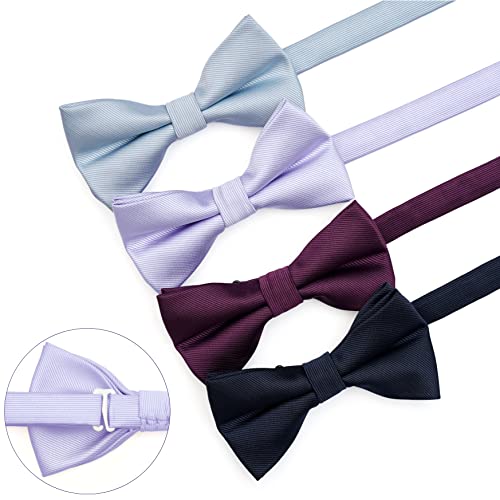 Image of Pre-Tied Adjustable Solid Tuxedo Bow Tie for Boys and Men