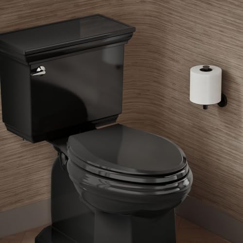 Image of KOHLER CACHET Nightlight Soft Close Toilet Seat Elongated, ReadyLatch, Grip-Tight Hardware, Black