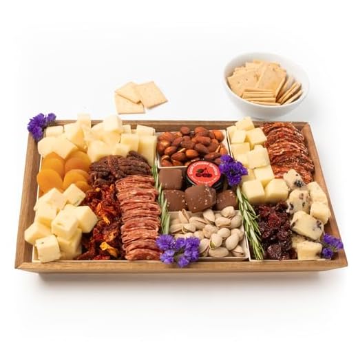 A Gift Inside Charcuterie Board Gift Basket with Artisan Cheese, Italian Salami, Crackers, Nuts & Gourmet Snacks, Meat and Cheese Gift Box for Birthday, Housewarming, Thank You, Corporate & Holiday Gifts