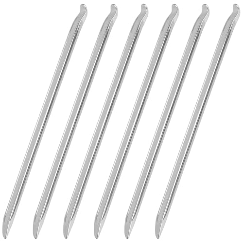 Image of SOUJAP 6PCS 15.7 Inch Tire Pry Bars, Chrome Silver Tire Spoons, Multifunctional Tire Repair Tools for Bicycles, Motorcycles, Cars