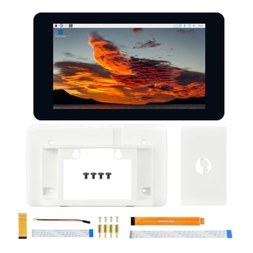 Waveshare 7inch Capacitive Touch Display For Raspberry Pi, With White Protection Case And 5MP Front Camera, 800x480 Pixels, DSI Interface