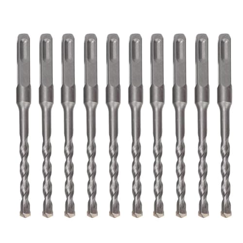 10pcs電気ハンマーコンクリートドリルビットセットスクエアハンドル高強度金属耐久性のあるプロフェッショナルドリルツールストーンコンクリートレンガの壁8x150mm