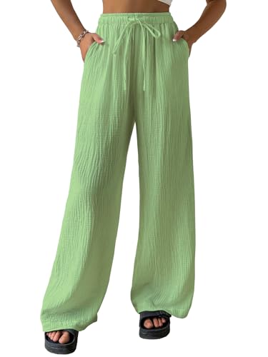 Image of Shasmi Women's Trousers | Wide Leg Casual Pants Featuring a Relaxed Silhouette | Secure fit for All-Day wear | Convenient Side Pockets | Straight-Leg Cut | Elegant Design | Premium (157)