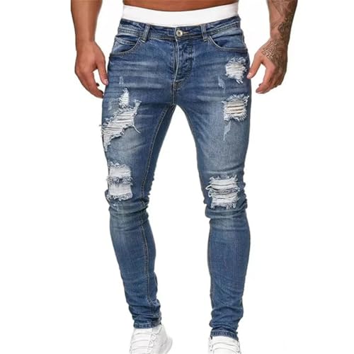 Men's Slim Fit Stretch Jeans Skinny Denim Trousers Casual Straight Leg Pencil Pants4