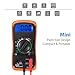 Proster Digital Multimeter with Backlight LCD Display for AC DC Voltage, DC Current, Resistance, Transistor HFE, Diode, NPN Transistor, Continuity Test