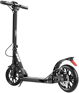 GTJF Kick Scooters Big Wheels Kick Scooter With Disc Hand Brake Dual Suspension Folding Commuter Scooter For Adult Kids Teens - Load 100 Kg (Color : Black)