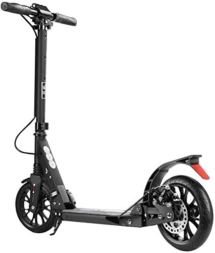 キックボード本体 ビッグホイールキックスクーターでディスクハンドブレーキデュアルサスペンション折りたたみ通勤スクーターのために大人子供中学生 - ロード100キロ (Color : Black)