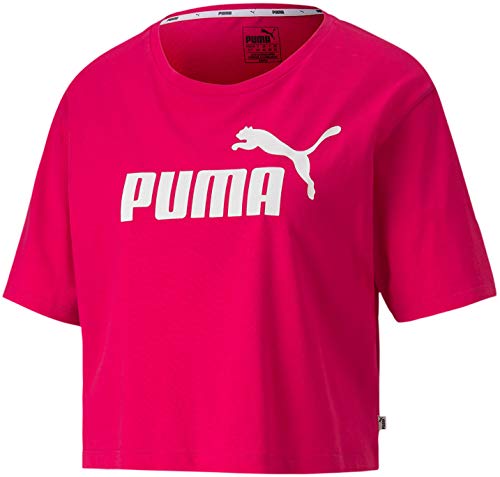 PUMA Women's Essentials+ Cropped T-Shirt, Bright Rose, M