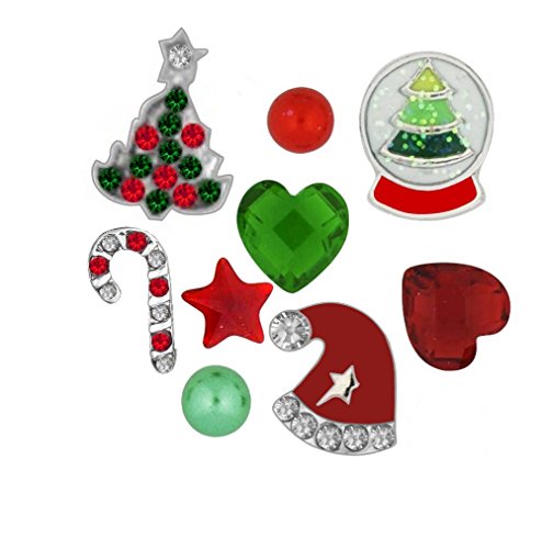 Holiday Floating Locket Charms and Birthstones