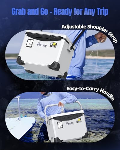 Image of Pawfly 13-19 QT Live Bait Cooler, Leak-Proof Fishing Cooler with Rechargeable Aerator, Portable Fish Livewell for Boat, Insulated Minnow Bucket for Shrimp & Live Fish, Hard Cooler Box for Fishing