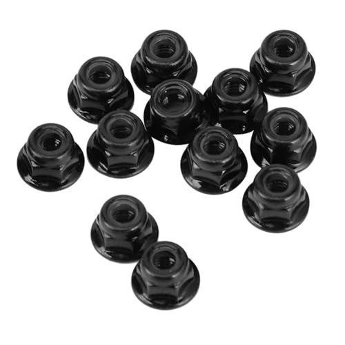 12 Stück Rc Kontermuttern, 1/10 Reifen 4 Mm rutschfeste Mutter Kompatibel Mit Axial Traxxas Trx4 Trx6 Scx10 Rc Modellauto(Schwarz) Radmuttern 1/10