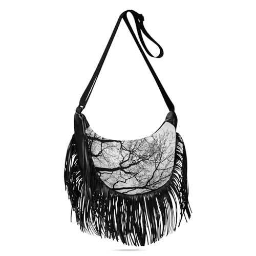 OTVEE Tree Branch Beauty Of Nature Fringe Bag for Women Cross Body Bag Tassel Shoulder Bag Satchel2