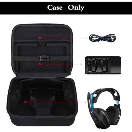Image of Aproca Hard Case Compatible with Logitech G Astro A50 X /Astro Gaming A50 Wireless Dolby Gaming Headset, Portable Storage Bag for Accessories (Black)