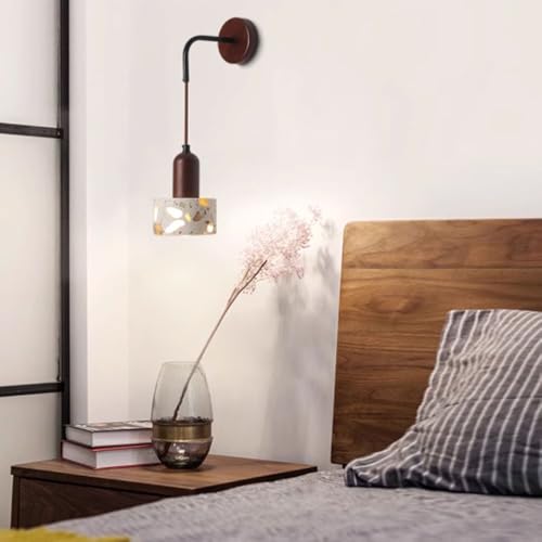 Aplique de pared de madera de terrazo industrial nórdico E26 6