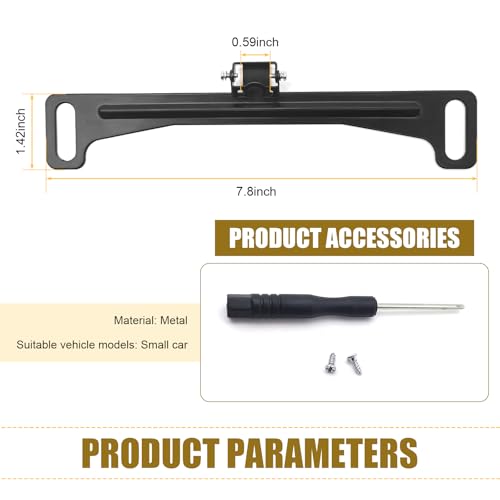 Image of MLY 1 PC Universal Car Rear View Camera License Plate Bracket, Rearview Camera Mount Reverse Cam Holder, Angle Adjustable Holder for Backup View License Plate Holder, Universal for Cars (Black)
