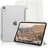 SQBEBS iPad 第11世代 ケース (A16) 2025 iPad 第10世代 ケース (2022) 11/10.9インチ 半透明フロストPCハードバックカバー ペンシルホルダー付き 三つ折りスタンド Touch IDと オートスリープ 機能対応 軽量 薄型 傷つけ防止 ホワイト