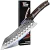 SYOKAMI Kiritsuke knife, 8.2 Inch Chef Knife, Japanese Style High Carbon Steel, Razor Sharp for Precision Cutting, Damascus Pattern, Ergonomic Full Tang Wood Handle, Birthday Wedding Cooking Gifts