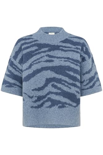 KAFFE Strickpullover Kasandra L, Windward Blu/Bering Sea Animal