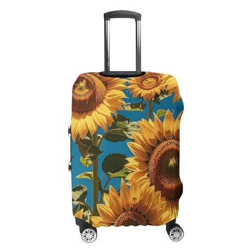 Elastic Luggage Cover Protector Sunflower Flower Washable Suitcase Sleeve Durable Travel Suitcase Case Cover with Zipper Openings Fits 19-32 Inch Luggage (M)4