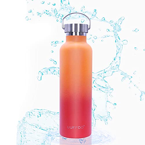 Stainless Steel Vacuum Flask, 750Ml/25 Oz Double Wall Vacuum Insulated Water Bottle, Portable Travel Vacuum Flask For Outdoor Sports Travel And Office.(Orange） #TOP4